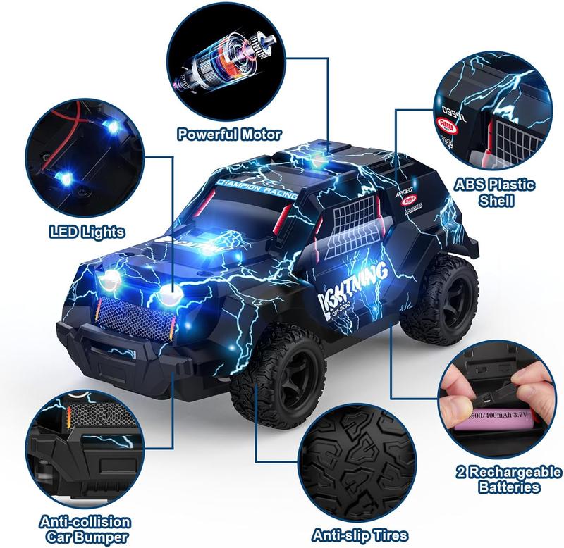 Remote Control Car for Boys 4-7, Off Road Mini RC Car for Kids, Cool Light Up 1 24 Scale Hobby RC Cars Truck Race Car Toy Christmas Birthday Gifts for 3 4 5 6 7 8 Years Old Boys