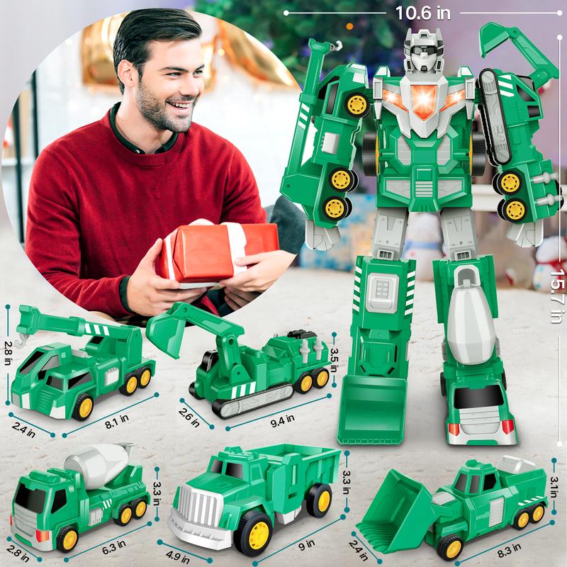 Christmas 2024 Gifts Toys for Kids Laradola Car Robot Boys Toy - Transform Cars | STEM Building | 5 in 1 Construction Toys Christmas Birthday Gifts for Boy Girls