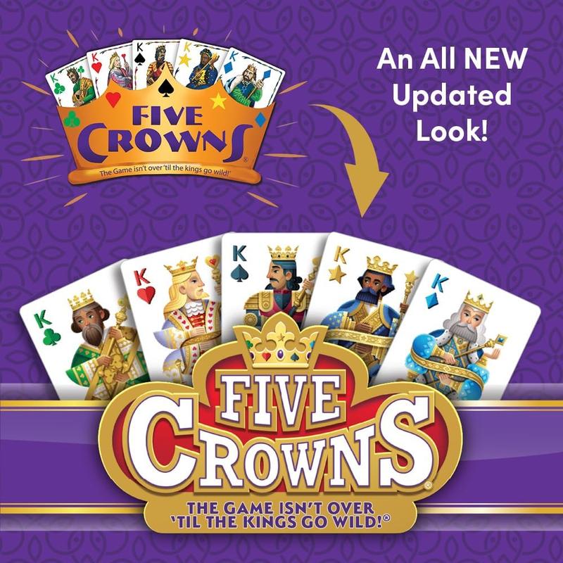 PlayMonster Five Crowns   The Game Isn't Over Until the Kings Go Wild!   5 Suited Rummy-Style Card Game   For Ages 8+