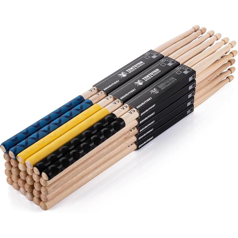 Drum Sticks 15 Pairs Classic 5A Drumsticks,  Maple  Drumsticks for Drums Adults  and Beginners with ANTI-SLIP Handles