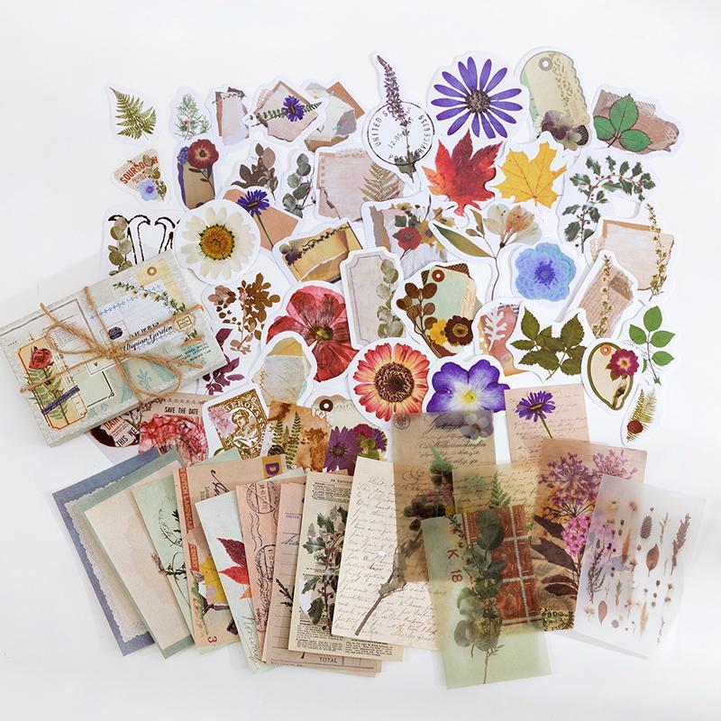 Vintage Style Stickers, 60pcs pack Scrapbooking & Journal Making Material Paper, DIY Decorative Stickers For Stationery Computer Water Bottle