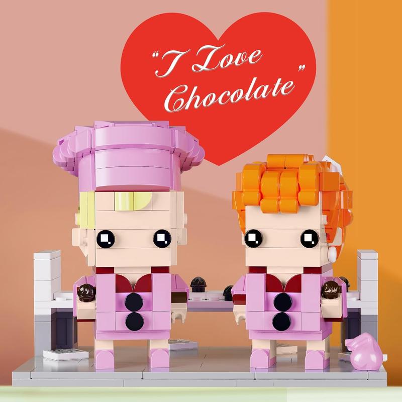 Love Lucy Building Blocks - Lucy's Chocolate Factory Romantic Movie Scene Building Blocks Toy Set, 2 Movie Characters & Chocolate Making Platform Building Blocks, Compatible with (455pcs