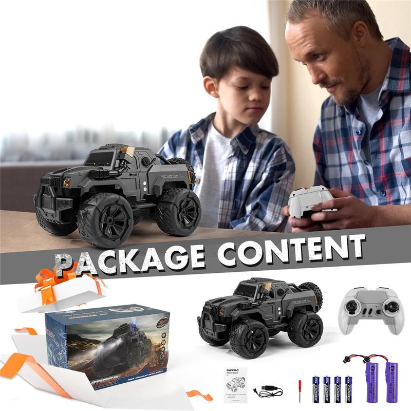 Remote Control Off-Road Climbing Car with Lights and Spray 2.4G Remote Control High-Speed 10 km h,120 Mins Playtime 1: 16 Remote Control Car Toy