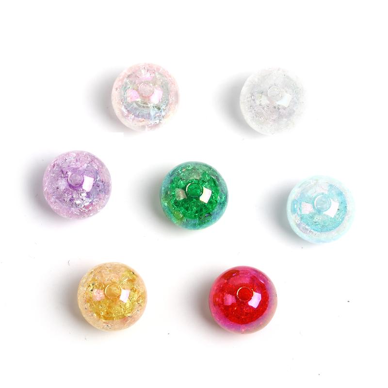 Qty 100 16mm acrylic transparent crack bursting beads DIY handmade floral ice cracking bursting beads diy craft