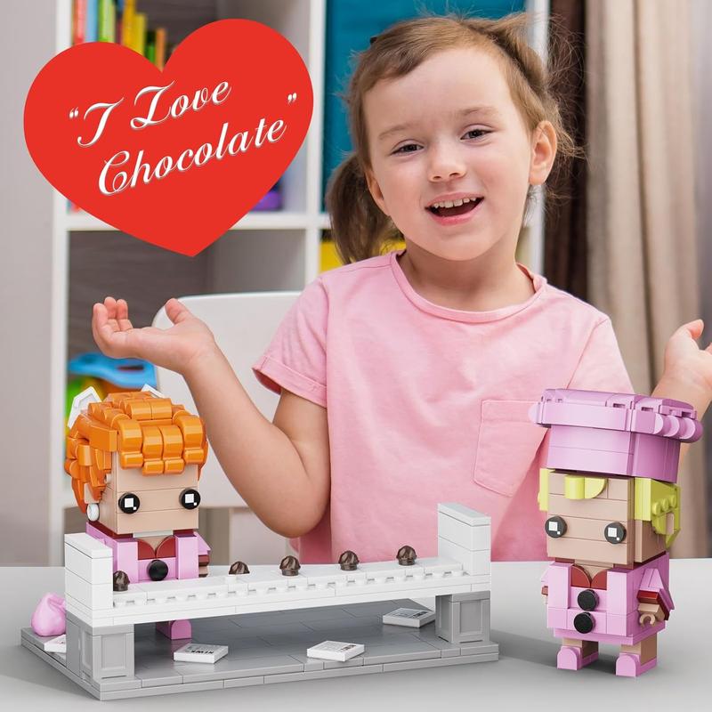 Love Lucy Building Blocks - Lucy's Chocolate Factory Romantic Movie Scene Building Blocks Toy Set, 2 Movie Characters & Chocolate Making Platform Building Blocks, Compatible with (455pcs