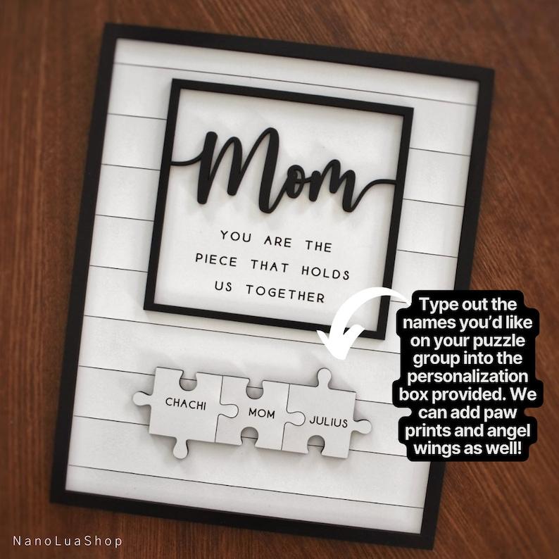 Custom Mothers Day Puzzle Sign | You are the Piece that holds us together | Mothers day gift | Personalized Gift for Mom | 2 - 30 Puzzle