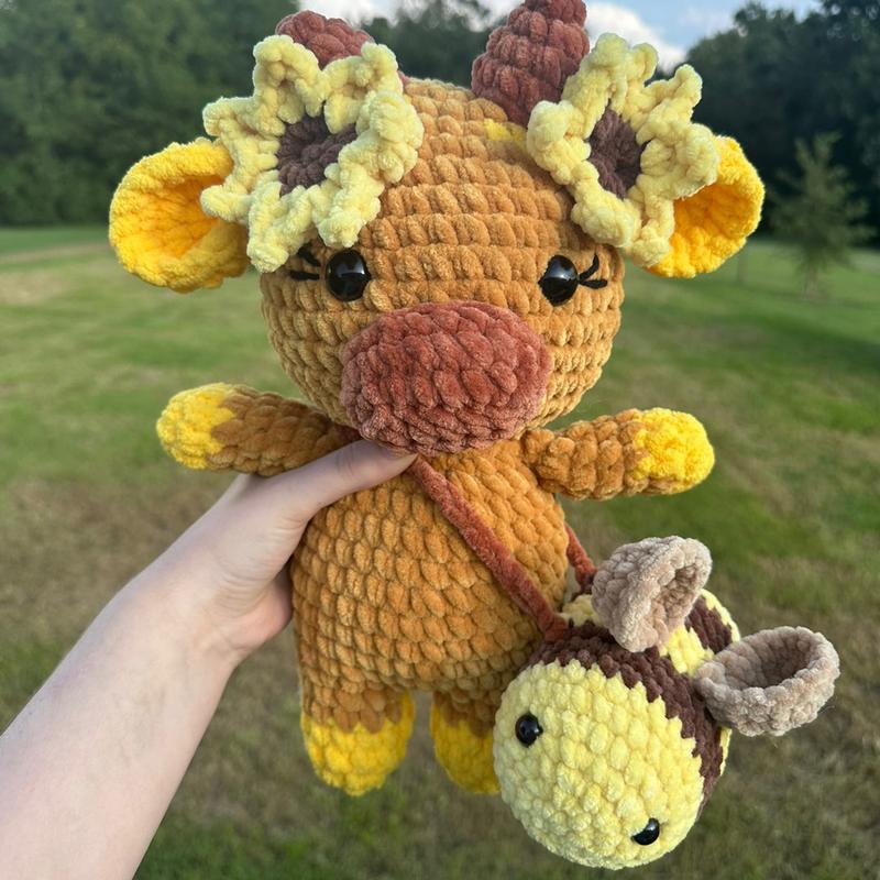 Crochet Sunflower Cow