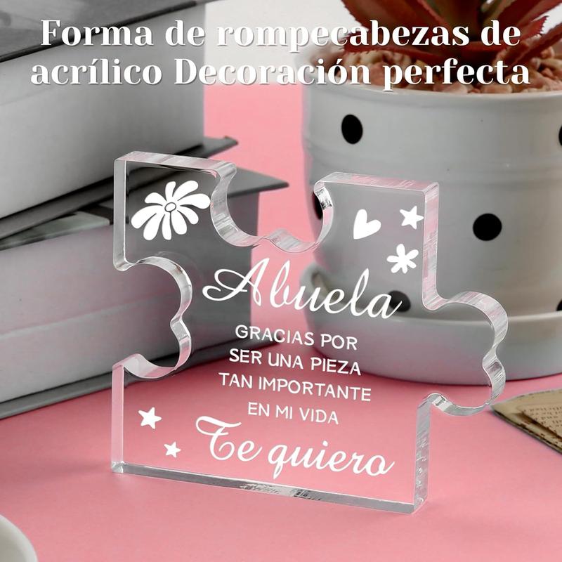 Grandma Gifts in Spanish - Acrylic Puzzle Plaque Presents, Regalos Abuela Personalizado, Spanish Grandma Birthday Gifts, Christmas Gifts for Grandma Spanish from Granddaughter Grandson