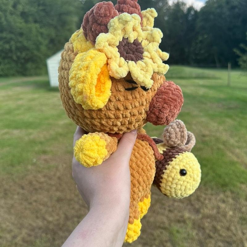 Crochet Sunflower Cow