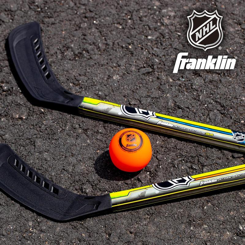 Franklin Sports NHL Kids Street Hockey Stick Set - Includes (2) Youth Street Hockey Sticks + (1) Outdoor Roller Hockey Ball - Perfect Hockey Starter Set for Kids Franklin Sports