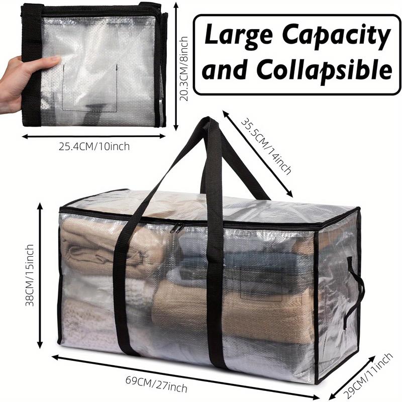 6 Piece Oversized Moving Bag or Storage Bag with Backpack Straps, Zippers and Handles Large Moving Box - Heavy Duty Packing Bags for Moving, College Dorms, Christmas Decorations