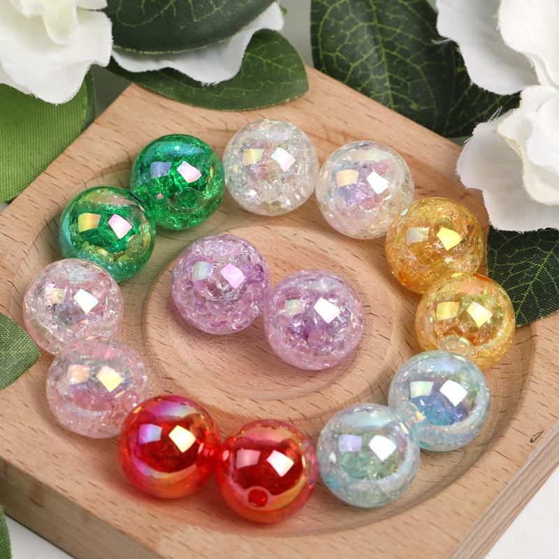 Qty 100 16mm acrylic transparent crack bursting beads DIY handmade floral ice cracking bursting beads diy craft