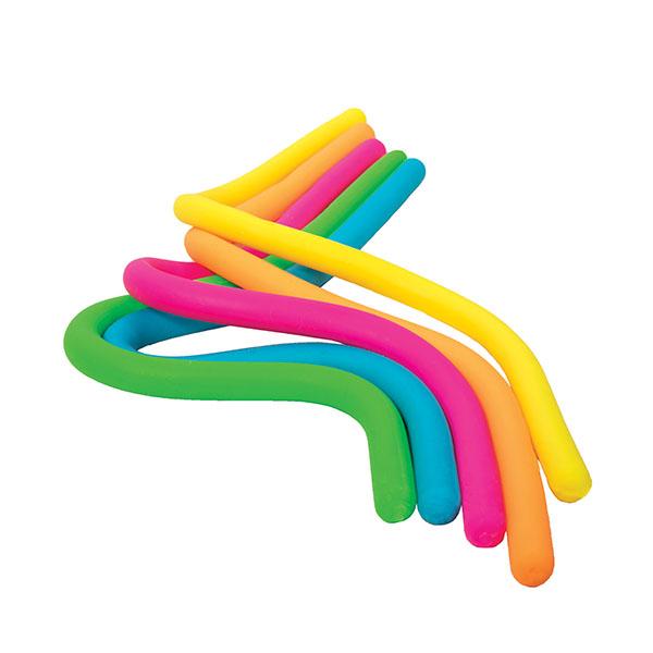 NeeDoh Noodlies - 5 Stretchy Florescent Toy Noodles for Sensory Play - Age 3+