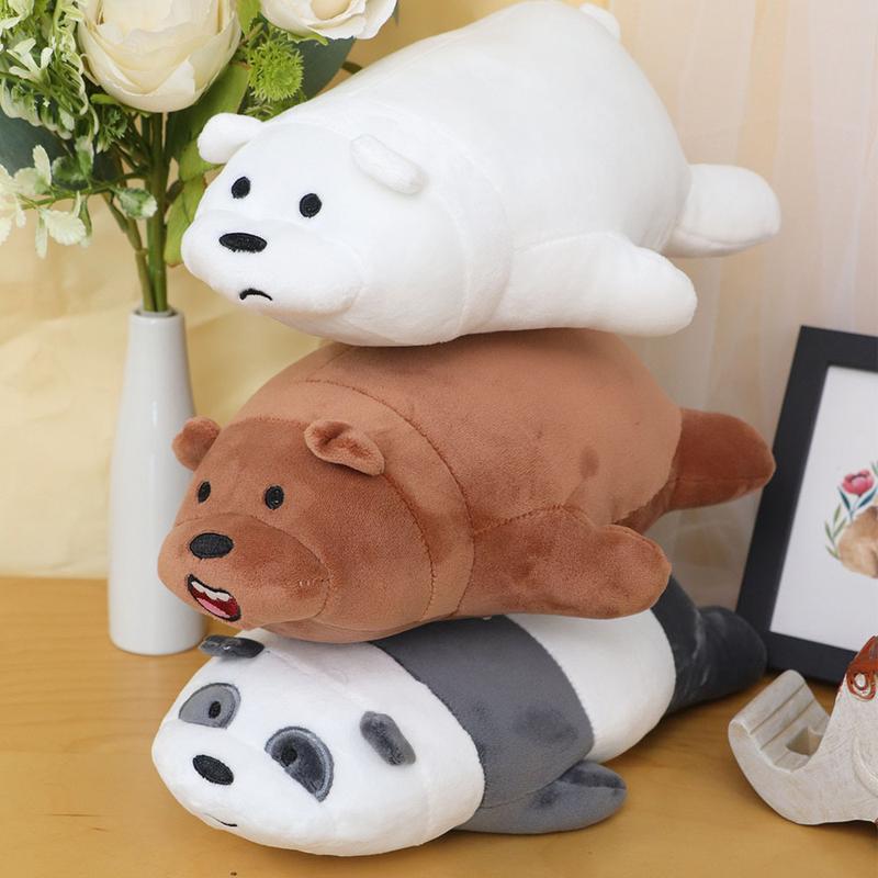 3Pcs Three Little Bears Cute Plush Toys, White Bear Brown Bear Panda Plush Toy Cartoon Bear Plush Toy, Funny Soft Cute Panda Doll Pillow, Home Decor, Decorative Statue Pillow, Birthday, Christmas, Valentine's Day Gift