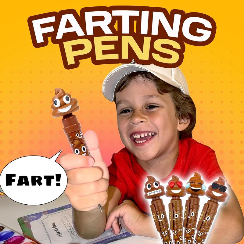 Farting Poop Pen Makes 7 Funny Fart Sounds - Perfect Stocking Stuffers for Kids, Teens & Boys - This Poop Pen Makes Funny Gifts for the Entire Family - Great Fart Pen Gag Gifts with Big Laughs