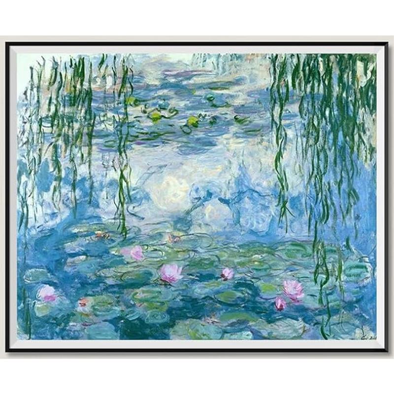 JIUMA Diamond Painting Kits Monet's Water Lily,5D Diamond Art Kits Full Drill Canvas Painting Gift for Adults,Home Decorative(30x40cm 12x16 inches