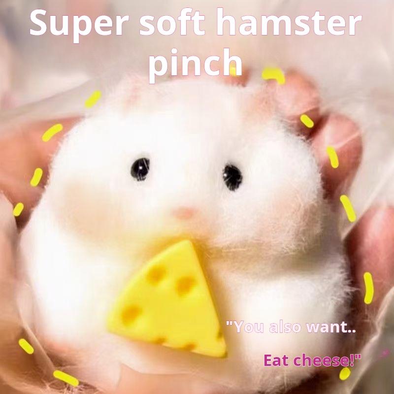 Fascinating Cartoon Cute Hamster Waffles Paws Squeeze Toy Silicone Pinch TPR Soft Decompression Stress Toy for Kids Gift Squishy