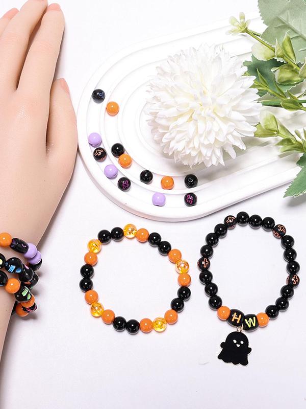 Beads for Bracelets Making Kit, Diy Skull Charm, Pumpkin Shaped Decorative Charms, Jewelry Making Supplies, Halloween Accessories Gift Diy Home Projects