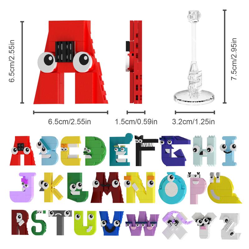 26 Alphabet Legend Building Block Model, Educational ABC Letters Christmas & Halloween Toys for Kids (765 pcs)