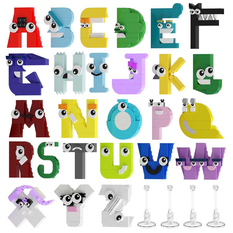 26 Alphabet Legend Building Block Model, Educational ABC Letters Christmas & Halloween Toys for Kids (765 pcs)