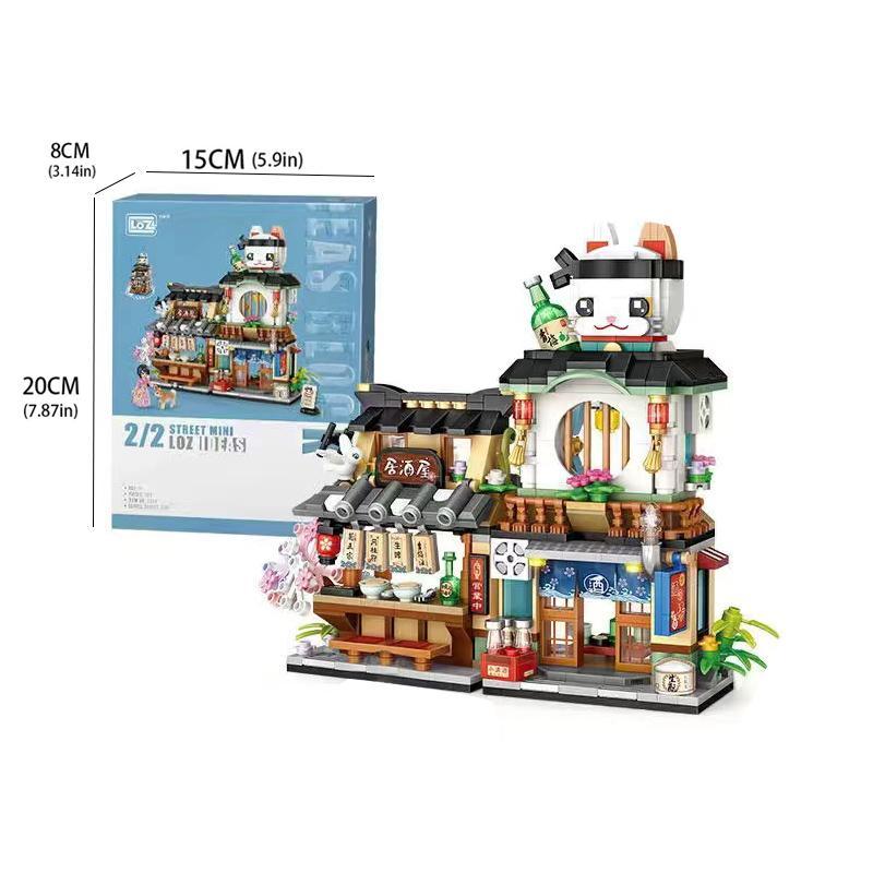 Japanese Restaurant Building Blocks Set, 789pcs set Creative Building A House DIY Building Blocks Toy for Home Desktop Decoration, Fidget Toys