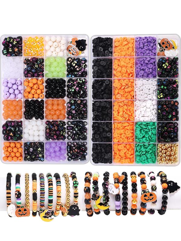 Beads for Bracelets Making Kit, Diy Skull Charm, Pumpkin Shaped Decorative Charms, Jewelry Making Supplies, Halloween Accessories Gift Diy Home Projects