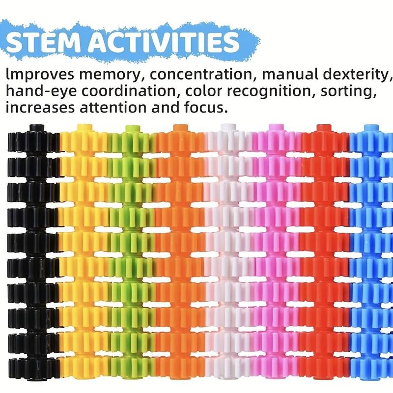 Random Color Interlocking Gears Toys, 120pcs set Colorful Sensory Building Toys Set, Blocks Structure Toy, Christmas Gift