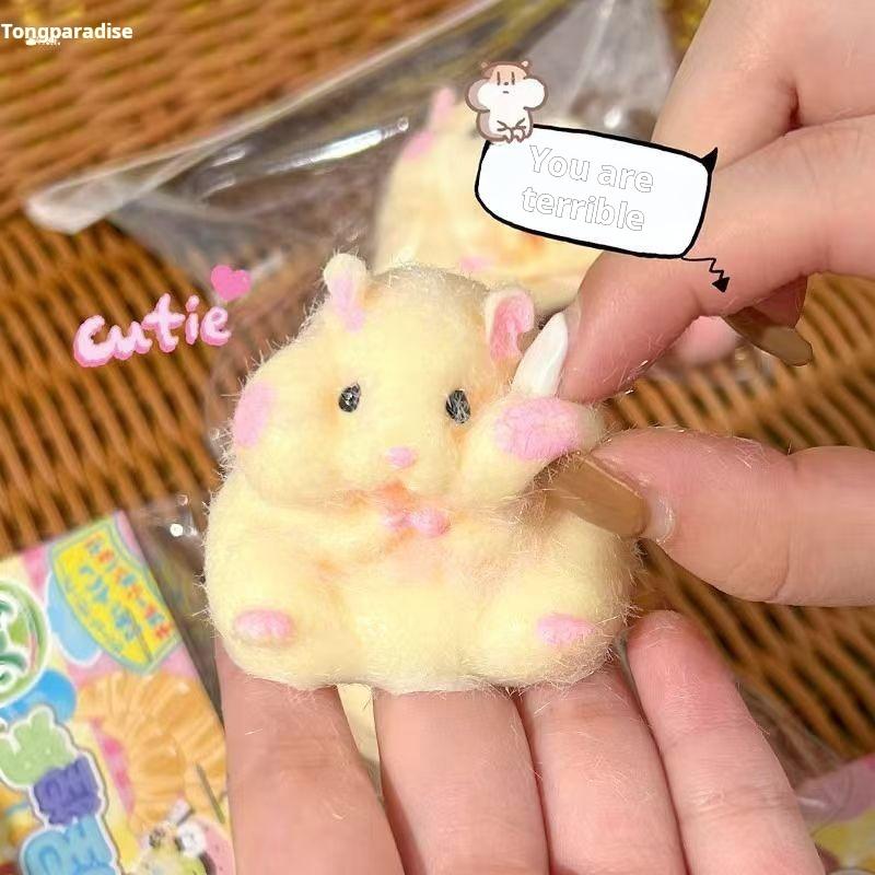 Fascinating Cartoon Cute Hamster Waffles Paws Squeeze Toy Silicone Pinch TPR Soft Decompression Stress Toy for Kids Gift Squishy