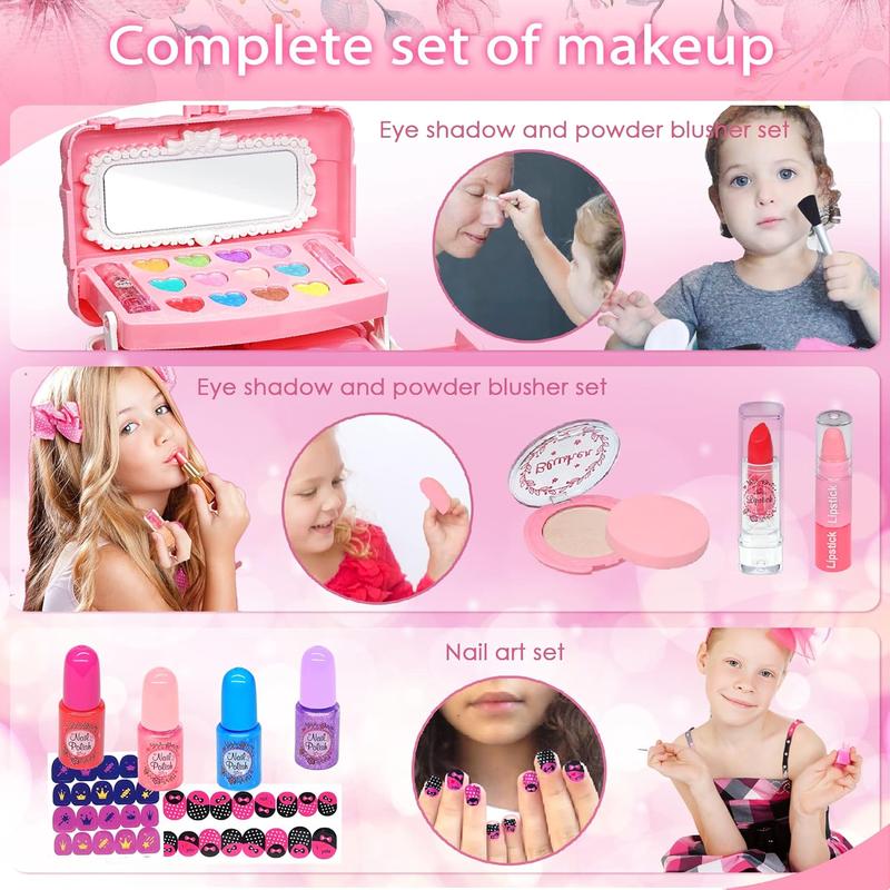 Kids Makeup Toys for Girls - Safe and Washable Makeup for Kids, Real Girls Makeup Kit for Christmas, Birthday and new year Gift