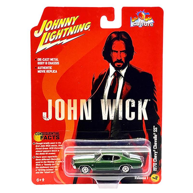 Johnny Lightning John Wick 1970 Chevrolet Chevelle SS, Green, 1:64 Scale, Collectible Diecast Model Car