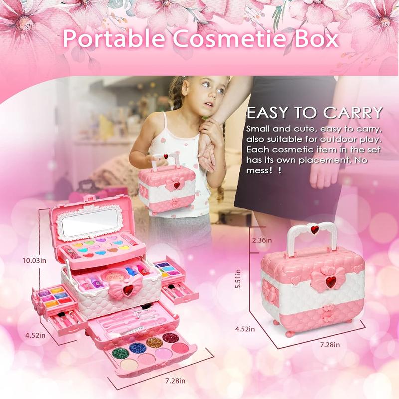 Kids Makeup Toys for Girls - Safe and Washable Makeup for Kids, Real Girls Makeup Kit for Christmas, Birthday and new year Gift