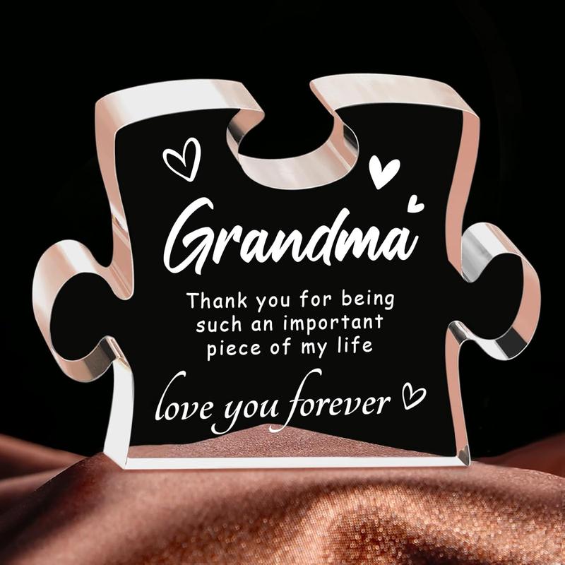 Grandma Gifts, Best Gifts for Grandma, Grandma Birthday Gifts - Engraved Acrylic Puzzle Piece, Christmas Thanksgiving Mothers Day Birthday Gifts for Grandma, Gifts Ideas for Grandma