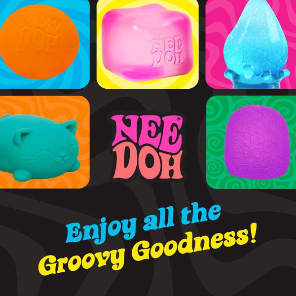 NeeDoh Noodlies - 5 Stretchy Florescent Toy Noodles for Sensory Play - Age 3+