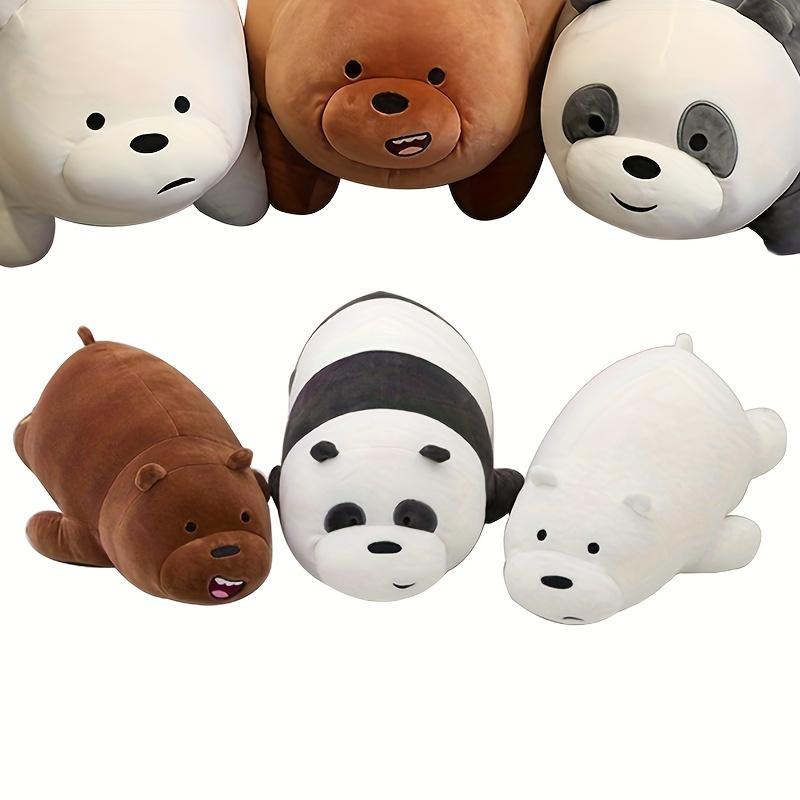 3Pcs Three Little Bears Cute Plush Toys, White Bear Brown Bear Panda Plush Toy Cartoon Bear Plush Toy, Funny Soft Cute Panda Doll Pillow, Home Decor, Decorative Statue Pillow, Birthday, Christmas, Valentine's Day Gift