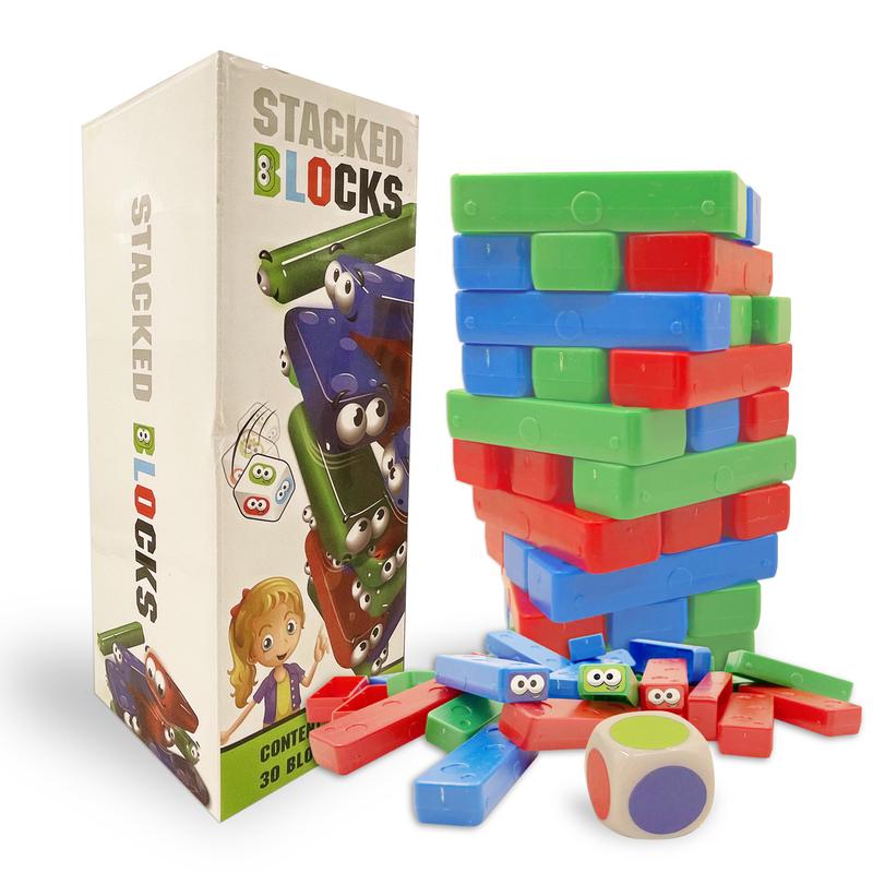 Christmas Stack Attack Stacking Game (Set Of 4), A Fun And Educational Children'S Tabletop Game For Families, Parties And Travel!