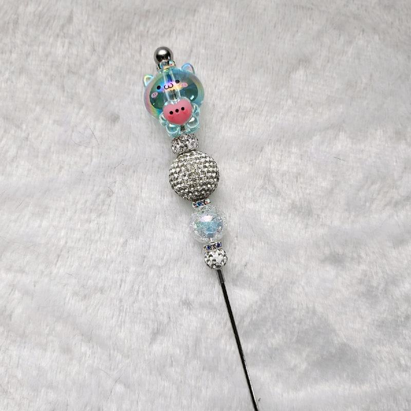 Multifunctional Handmade Stainless Steel Beaded Weeding Crafters Tool Rainbow Heart Cat Vinyl Weeding Sribe Pokey Tool