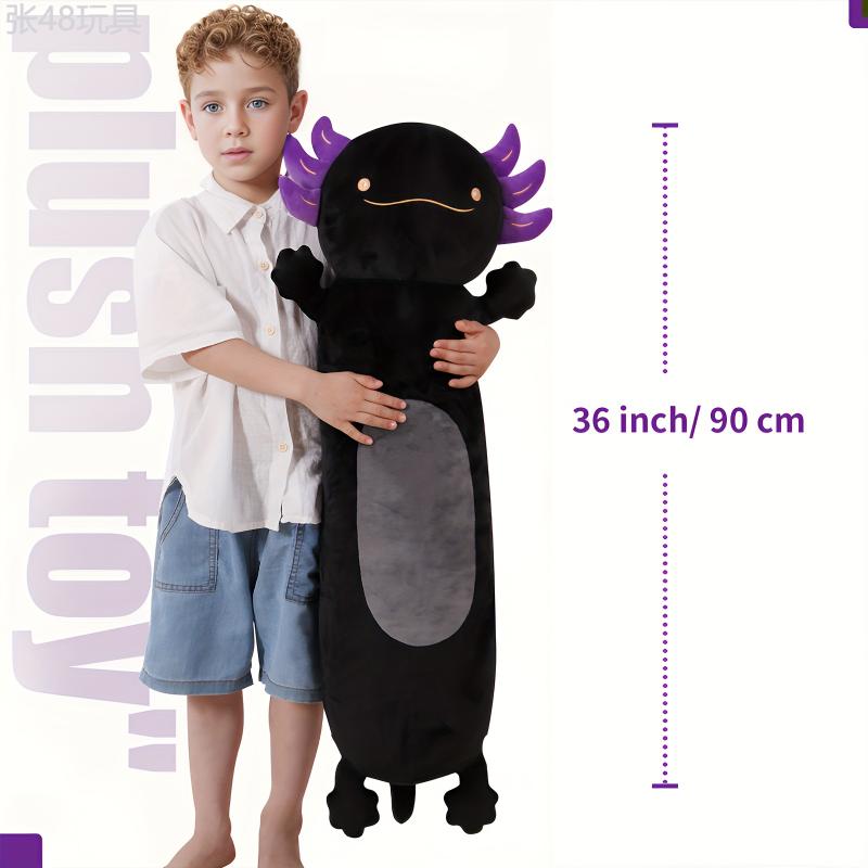 Giant 36-Inch Axolotl Plush - Soft Stuffed Salamander Toy, Cozy Oversized Body Pillow for Kids, Premium Craftsmanship, Plushie Gift for Birthdays, Halloween, Thanksgiving, Christmas - Suitable for Ages 0-3 Years