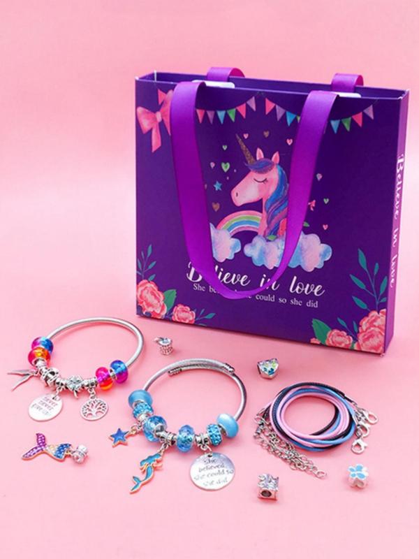 Unicorn Themed DIY Beading Kit, DIY Jewelry Making Kit, Fashion Accessories for Bracelet & Necklace Making