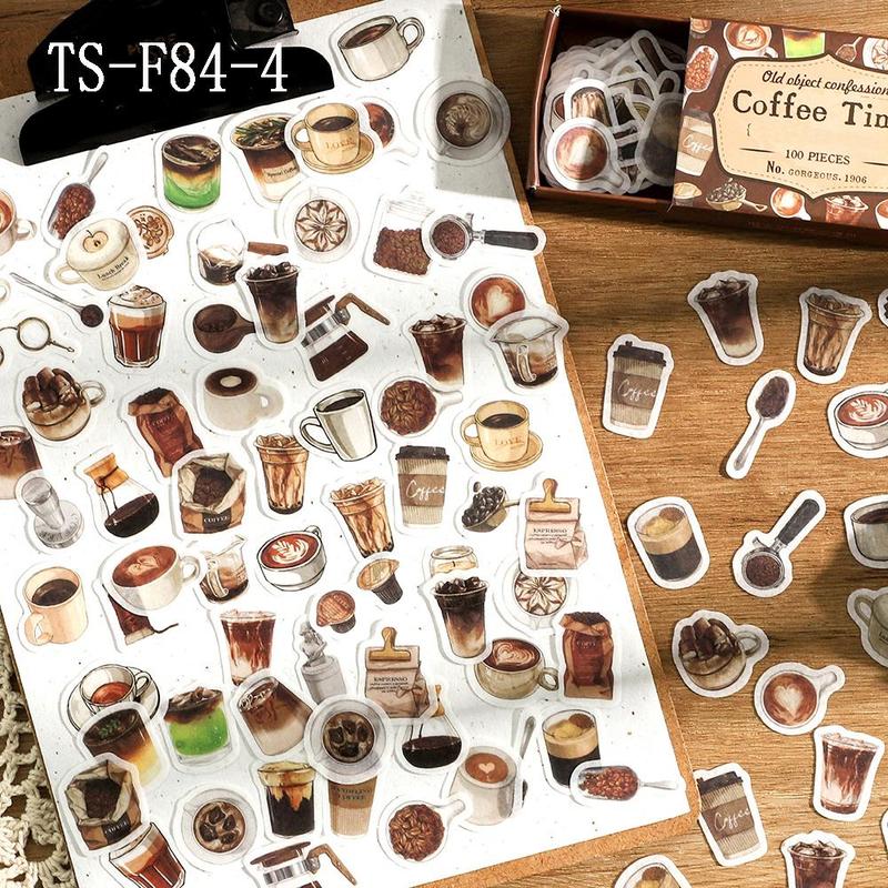 Vintage Sticker, 100pcs box Scrapbooking & Stamping Sticker, DIY Decorative Sticker for Album & Scrapbooking & Journal Making