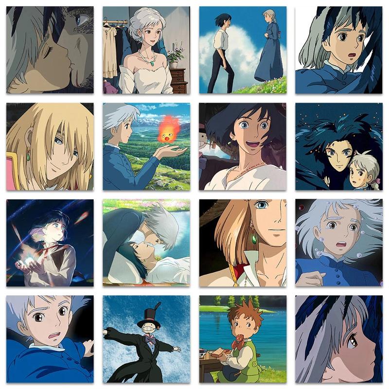 Howl's Moving Castle Series Sticker (50pcs pack), Self Adhesive Scrapbook Sticker, Journal Sticker for Gift Greeting Card Water Bottle Laptop Phone