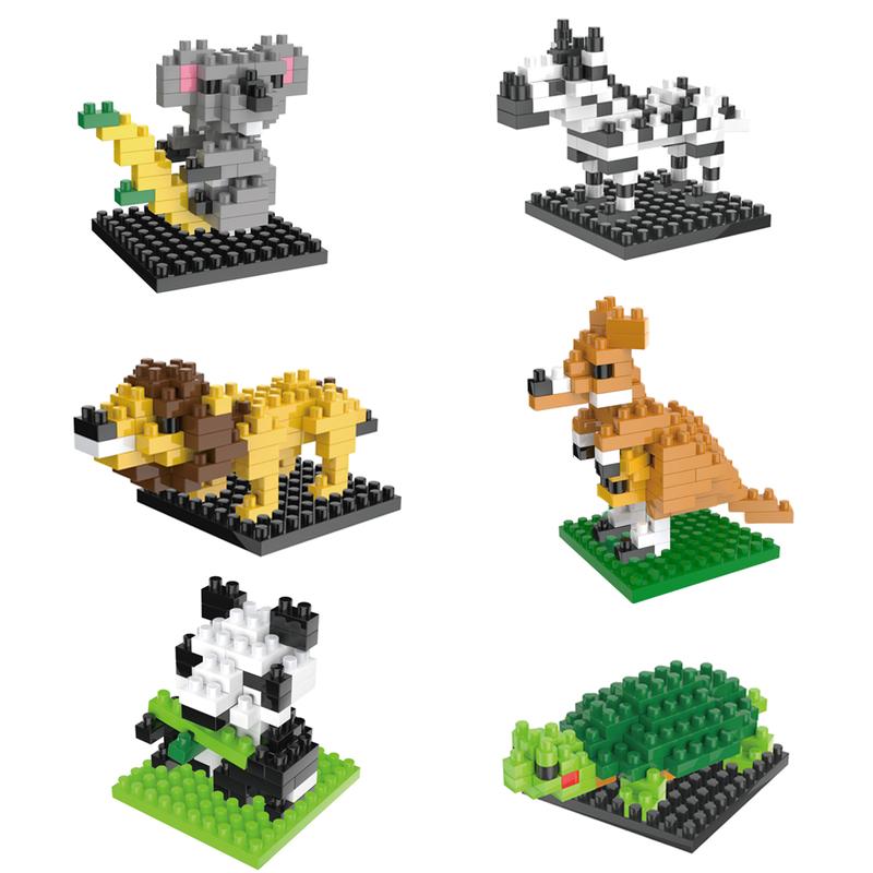 12PCS Mini Animal Building Blocks Educational Toys for Kids Toddlers