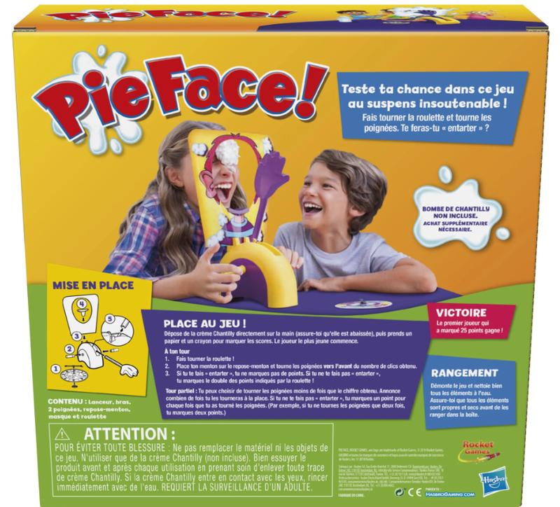 Pie Face! Whipped Cream Board Game for Kids and Family Ages 5 and Up, 2+ Players