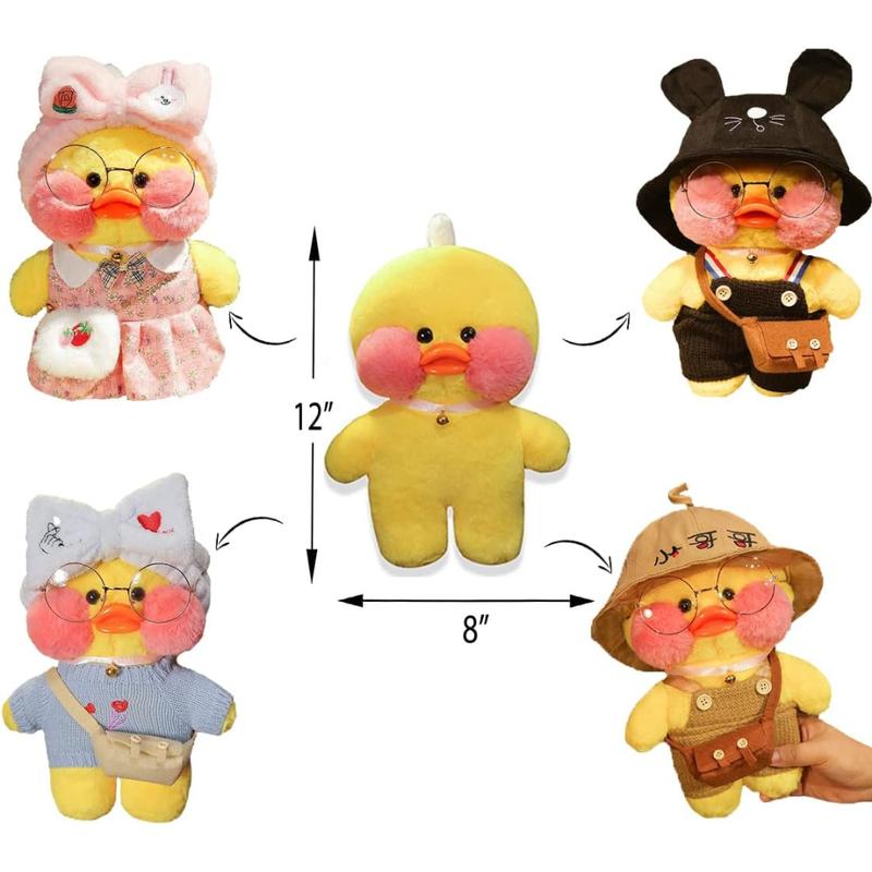 Yellow Duck Collection Plush, Cute Duck Plush Toy Stuffed Animal with 12 Accessories, Cute Yellow Duck Stuffed Animals, Birthday Gift For Kids