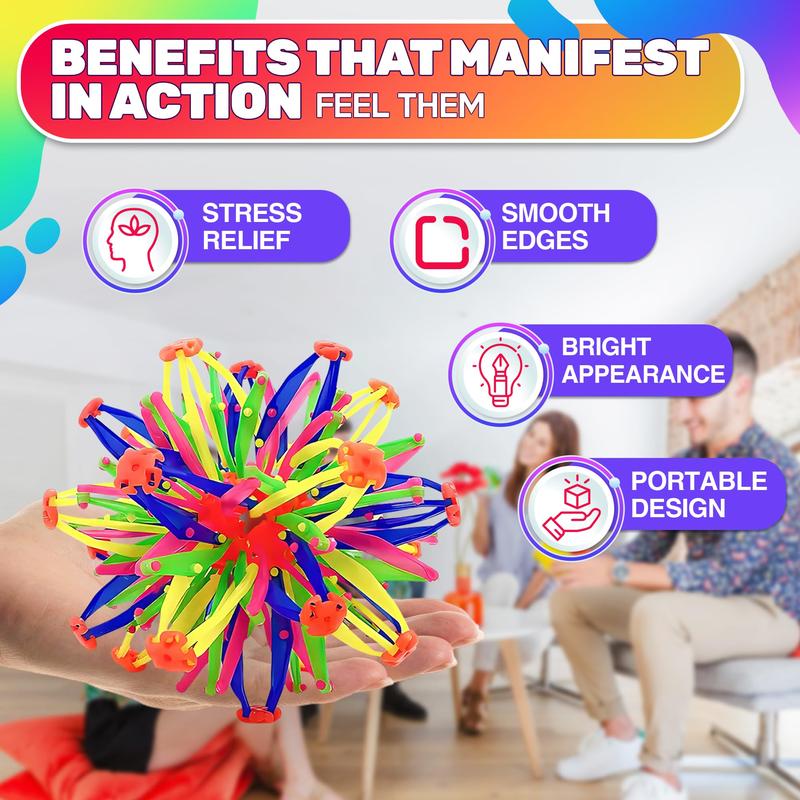 Expandable Breathing Ball - Stress Relief Toy Expandable Ball Sphere Wind-Up Toys for Anxiety Relief Expandable Sphere Ball Toy - Expanding Ball Toy Sphere Wind-Up Toys Adults Anxiety Sensory Balls