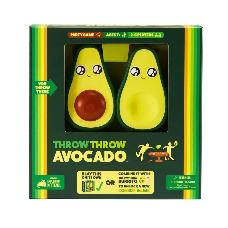 Throw Throw Avocado - A Hilarious Dodgeball Card Game with Squishy Foam Avocados - Perfect For Adults, Families, Teens & Kids - Ages 7+ - 2-6 Players