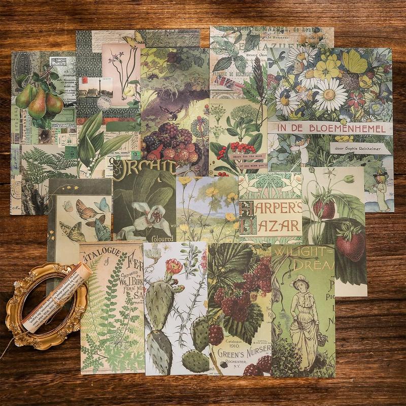 270 Pieces Scrapbooking Supplies Kit, Vintage Botanical Aesthetic Scrapbook Kit