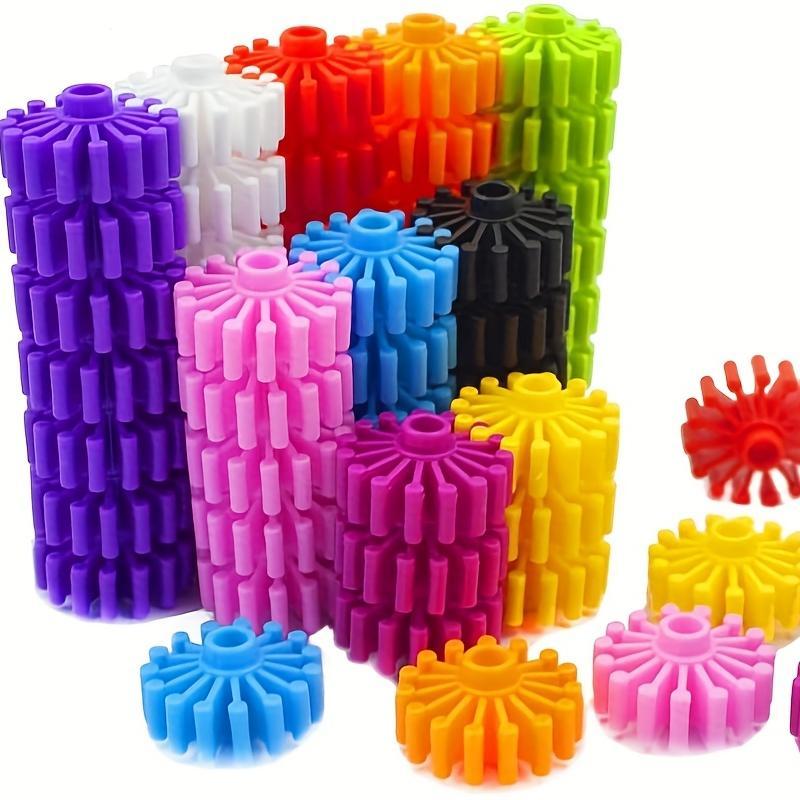 Random Color Interlocking Gears Toys, 120pcs set Colorful Sensory Building Toys Set, Blocks Structure Toy, Christmas Gift