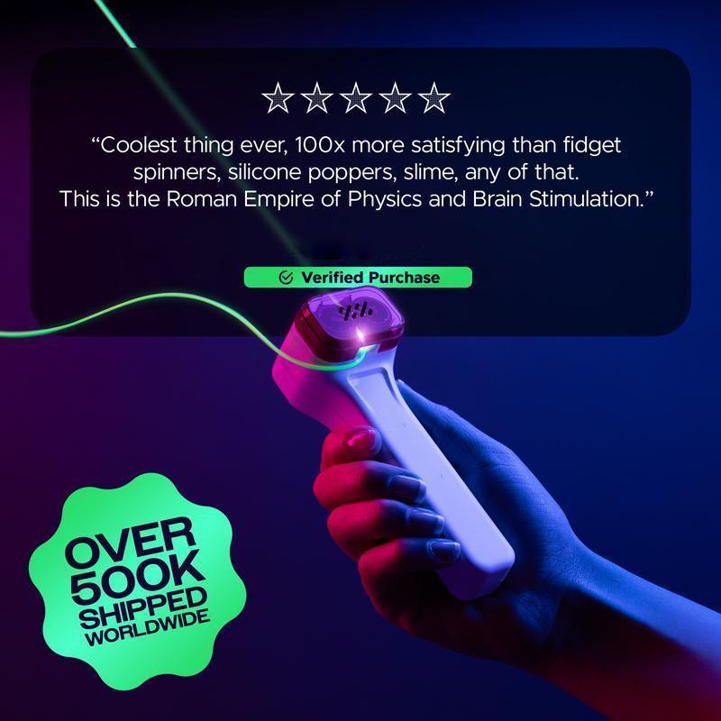 Glow-in-the-Dark String Shooter Funny Toy - Dual UV Blacklights, 4 Ropes (2 Glow, 2 Color) String Rope Launcher Funny Toy, Glow in The Dark Rope Cool Shooter, Ideal Birthday,2024 christmasa ornament,2024 fashion trends