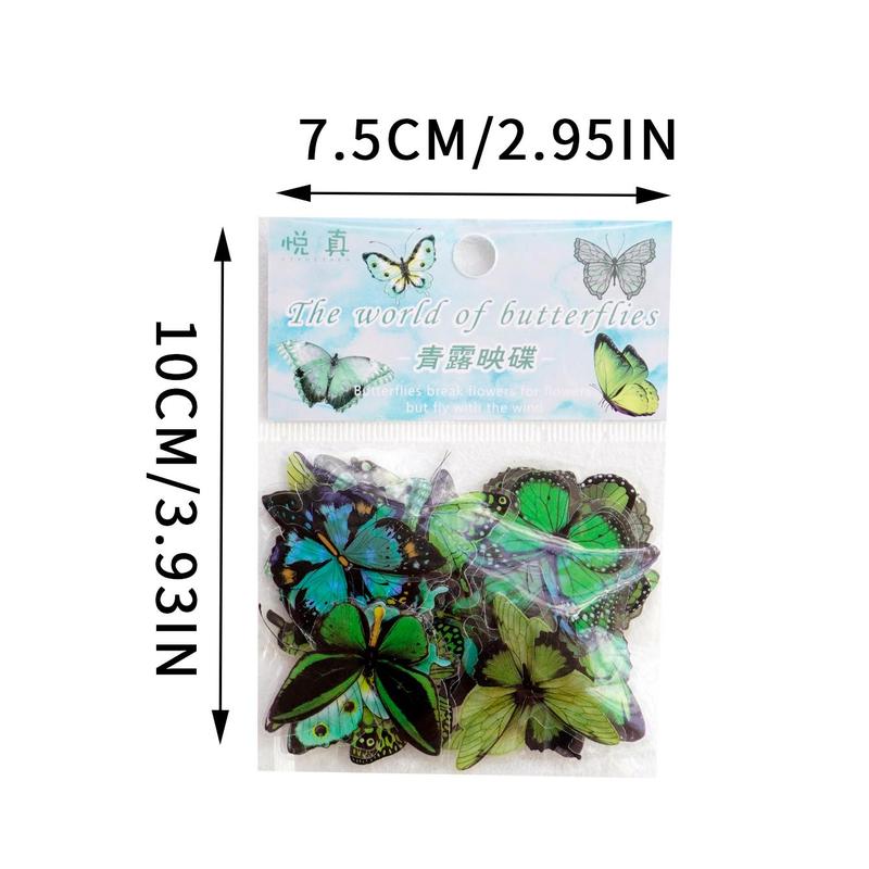 6 Packs Butterfly Garden Series Sticker, PVC Waterproof Sticker, Creative Multi-purpose Sticker For DIY Scrapbook, Phone & Laptop Decoration