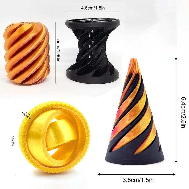 3D Printing Spiral Fidget Toys,1 Set Interesting Gifts, Impossible Cone, Spiral Cone Fidget Toy, Pass Through Pyramid Fidget Toy, 3D Printed Spiral Cone Toy, Mini Vortex Thread Illusion, Pyramid Passthrough Sculpture.